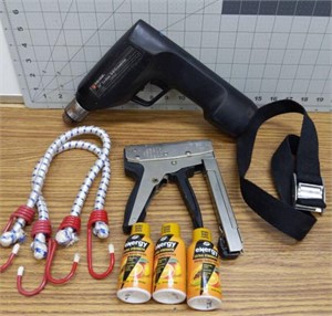 Tool lot, Black & Decker cordless drill, stapler