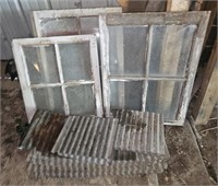 Corrugated Tin Pieces & (3) Windows