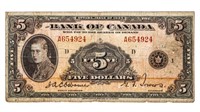 Bank of Canada 1935 Five Dollars - Osbourne | Towe