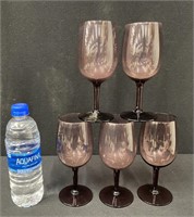 Set of 5 Vintage Libbey Wine Glasses
