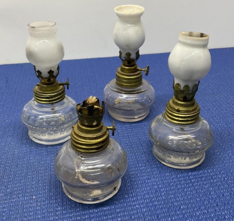 Vintage Miniature Cresolene Kerosene Oil Lamps 4