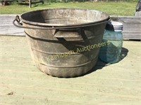 Old galvanized Apple tub