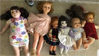 Lot of dolls-6 dolls and 1 wig