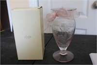 Lenox 9" crystal pinkl vase- floral spirit