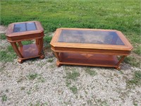 Matching Glass Top Coffee & End Table Set.