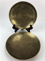 2  - 8" etched China Brass shallow bowls