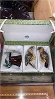 Cloisonné toucans in box