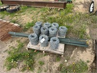 10 Rolls New Barbed Wire, Posts