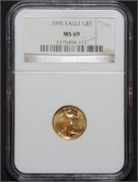 1995 $5 Gold Eagle 1/10oz NGC MS69 Better Date