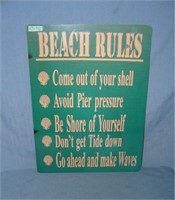 Beach Rules style advertising sign
