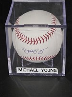 Autographed  Michael Young Baseball