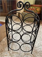 Black metal wine rack, fruit rack baskets and