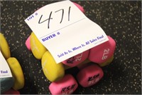 Set of (3) Rubber Coated Dumbbells