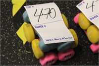 Set of (3) Rubber Coated Dumbbells