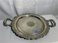 Large Round Silverplate Tray