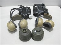 2 Gas Masks & 2 Aural Protector Sound Ear Covers