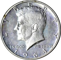 1964 PROOF KENNEDY HALF - ACCENTED HAIR VARIETY