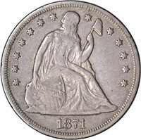 1871 SEATED LIBERTY DOLLAR - XF