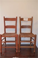 Two Vintage Straight Back Chairs