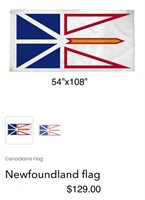 Huge Newfoundland Flag 4.5’ x 9’ ft Rope & Toggle