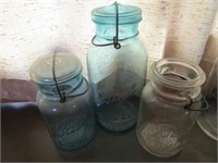 3 old Ball jars