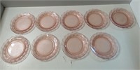 Vintage Pink Blush Pressed Glass Plates