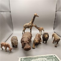 Antique Elastolin composite zoo animals