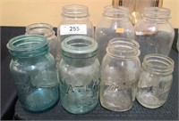 Lot of ball and atlas canning jars