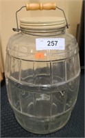 Vintage wood handle pickle jar, 14" tall