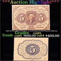 ***Auction Highlight*** 1862 US Fractional Currenc