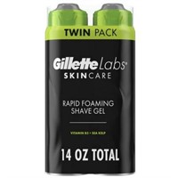 TWIN PACK GILLETTE LABS SKIN CARE RAPID FOAMING SH