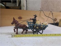 Cast iron cart and donkey