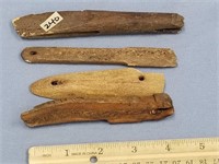 Lot of 4, fossilized bone artifacts from St. Lawre