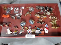 Large Mixed Lot of Cufflinks, Pins, & Misc