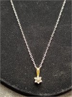 .925 Silver Necklace & 14K Gold Pendant