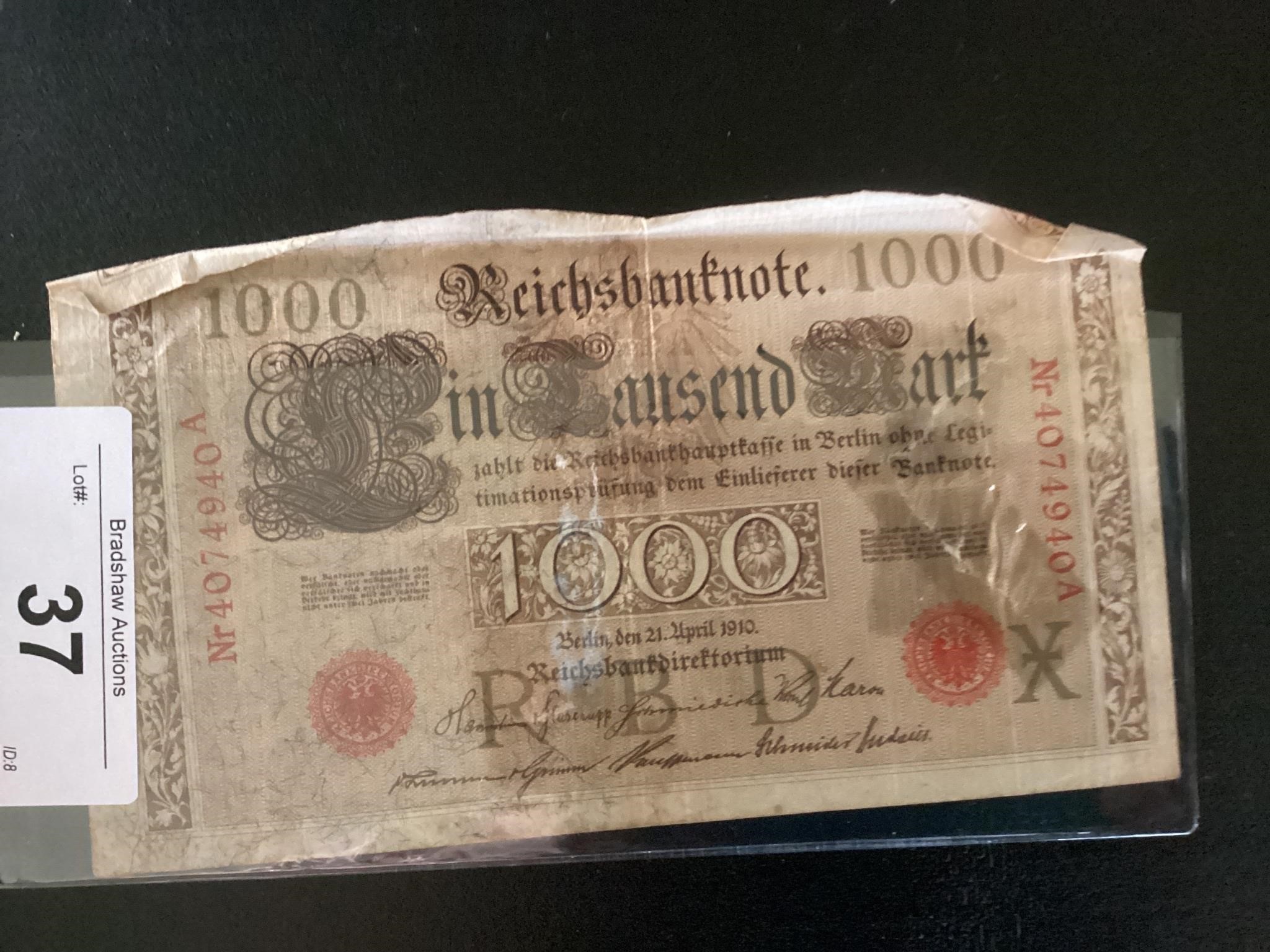 1000 REICHSBANT NOTE