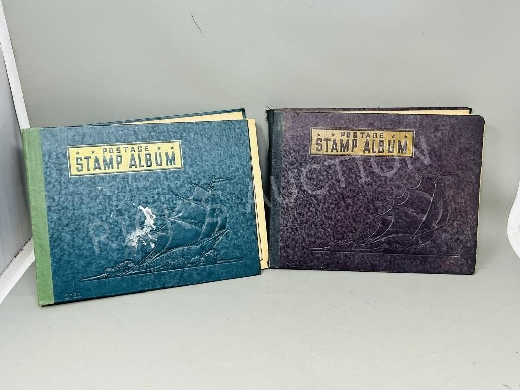 2 vintage stamp albums - world