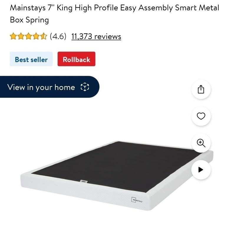 Mainstays 7" Smart Boxspring-King