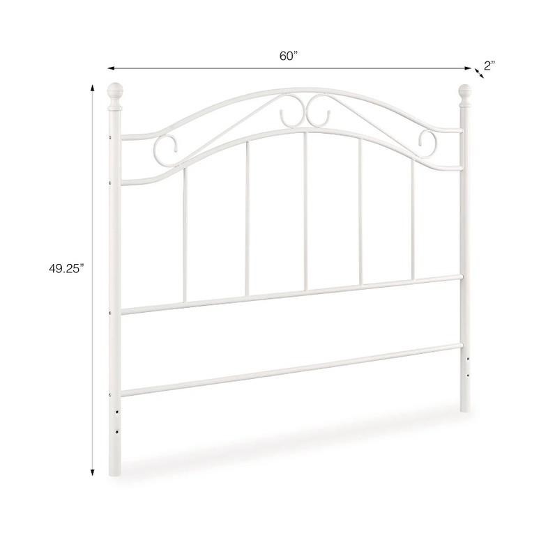 White Metal Headboard w/Delicate Detail-Full/Queen