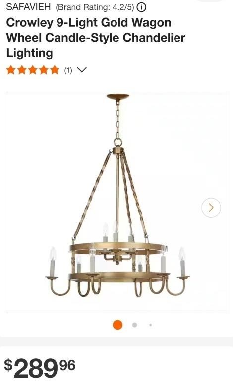 Crowley Double Wagon Wheel Chandelier-Gold