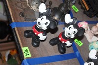 2 mickey mouse cast iron banks