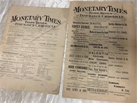 MONETARY TIMES MAGAZINES, 1873 AND 1886