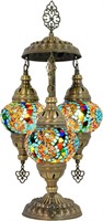 3 Globe Turkish Mosaic Table Lamp Multi-Colored