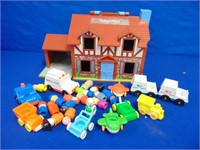 Vintage Fisher Price House, People & Vehicles