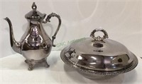 Silver plated lot includes a covered casserole