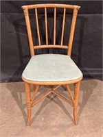 Bamboo side chair with upholstered seat