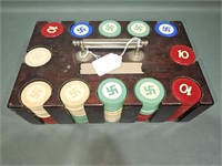 LARGE SET OF ASSORTED WWII POKER CHIPS
