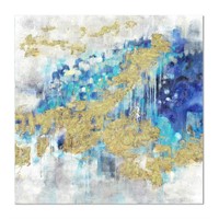 Abstract Modern Canvas Wall Art Painting: Blue Ar