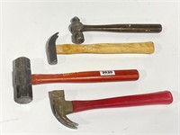 Group of four assorted hammers