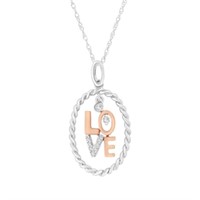 14K Gold Love Necklace with Diamond Accents